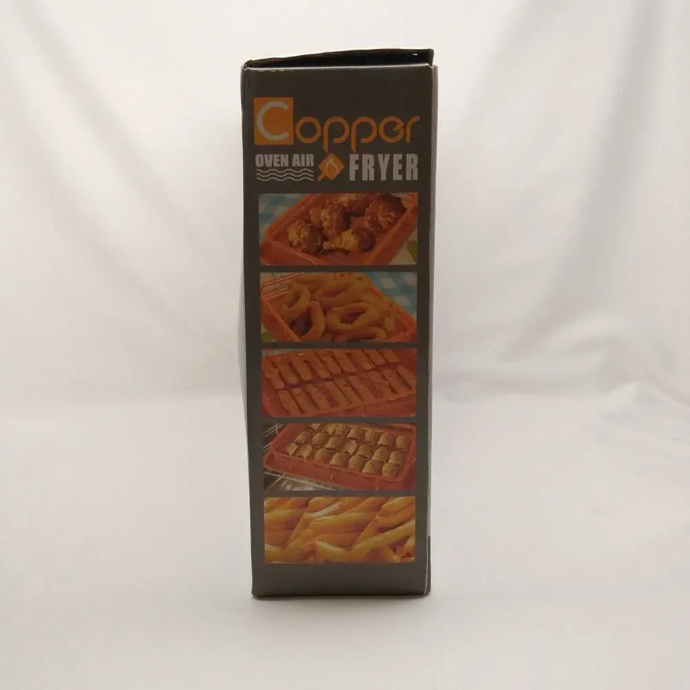 Copper Oven Air Fryer Crisper Basket Tray 2 Piece Set Non Stick New Box